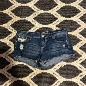 Denim shorts with embroidery. Size 7/8
